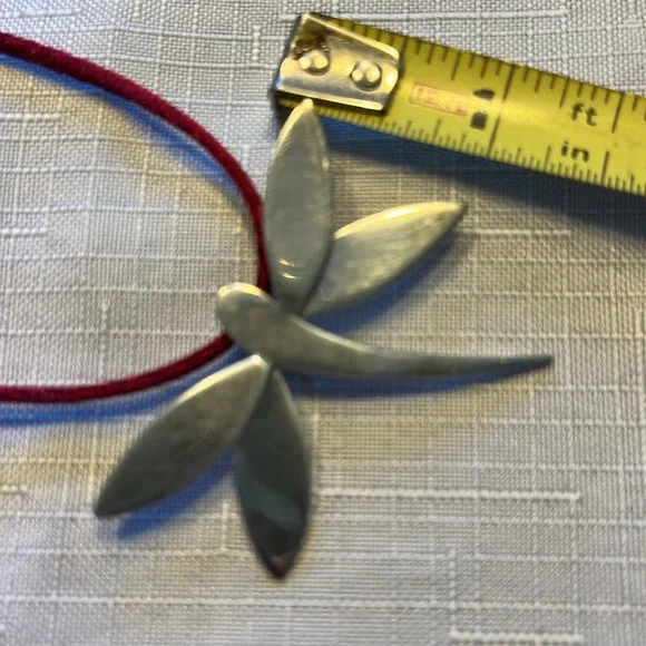 Vintage 925 Sterling Silver Plated ‘Marked’ Dragon Fly. pendant And Earrings - Picture 8 of 9